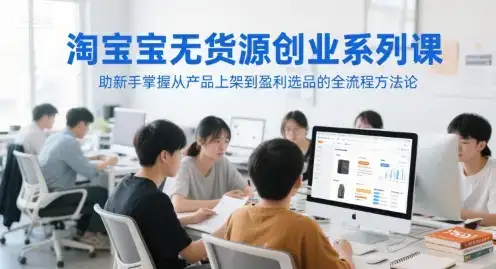 淘宝无货源创业系列课，助新手掌握从产品上架到盈利选品的全流程方法论-优优云创