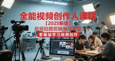 全能视频创作人课程【2025新版】视频拍摄剪辑编导运营，零基础学习视频创作-优优云创