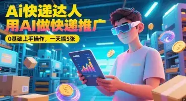 Ai快递达人，用AI做快递推广，0基础上手操作，一天搞5张-优优云创