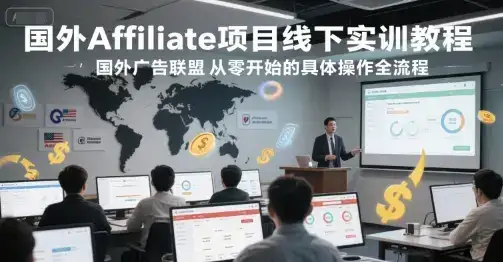 国外Affiliate项目线下实训教程，国外广告联盟从零开始的具体操作全流程-优优云创