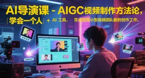AI导演课-AIGC视频制作方法论，学会一个人+AI工具，完成如同小型视频团队般的创作工作，实现导演梦-优优云创
