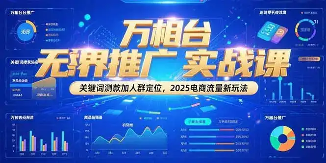 万相台无界推广实战课，关键词测款加人群定位，2025电商流量新玩法-优优云创