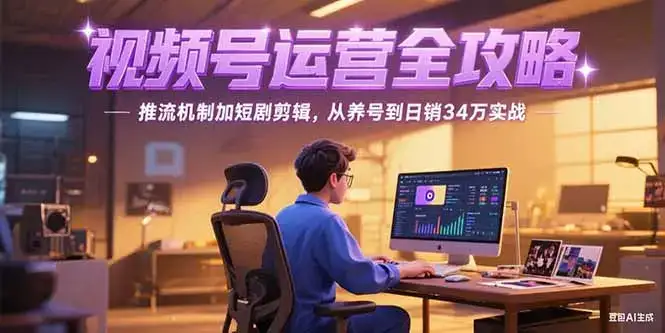 2025视频号运营全攻略，推流机制加短剧剪辑，从养号到日销34万实战-优优云创