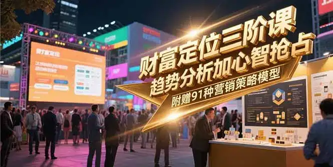财富定位三阶课，趋势分析加心智抢占，附赠91种营销策略模型-优优云创
