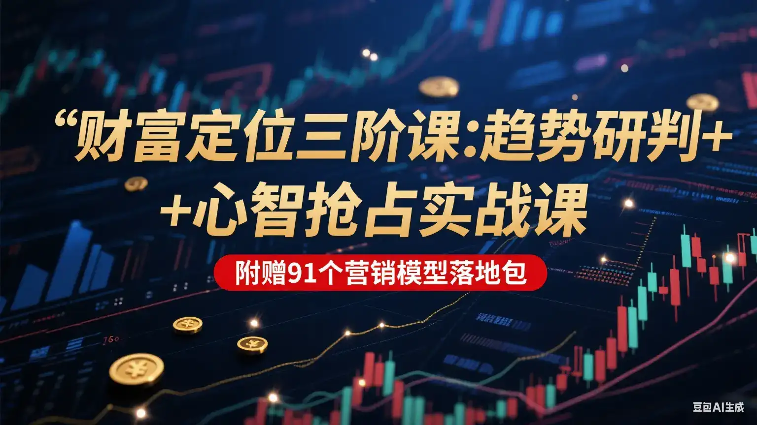 财富定位三阶：趋势研判 + 心智抢占实战课，附赠91个营销模型落地包-优优云创