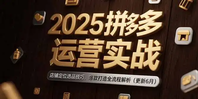 2025拼多多运营实战：店铺定位选品技巧，爆款打造全流程解析(更新6月-副业吧