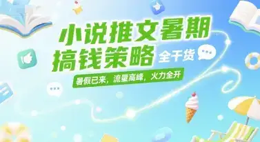 小说推文暑期搞钱策略，全干货，暑假已来，流量高峰，火力全开-优优云创