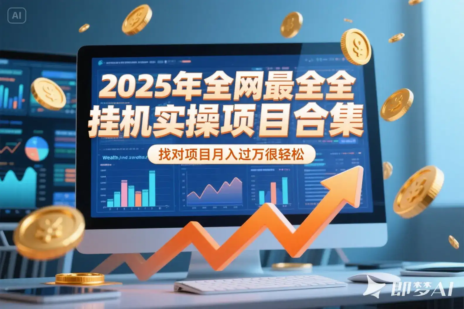 2025年挂机实操项目实操演练，挂机类型，AI直播类型，轻资产创业类型…-副业吧