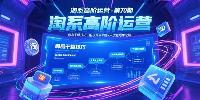 淘系高阶运营-第70期，标品干爆技巧，解决难点策略，大佬操盘方法-优优云创