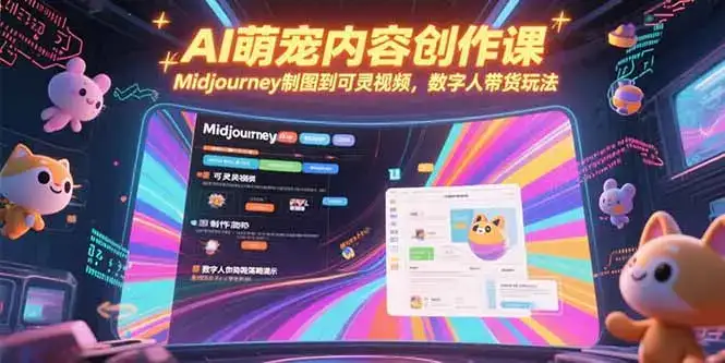 AI萌宠内容创作课，Midjourney制图到可灵视频，数字人带货玩法-优优云创