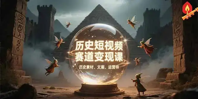 历史短视频赛道变现课，百集素材库应用，文案剪辑技巧，账号运营全案-副业吧