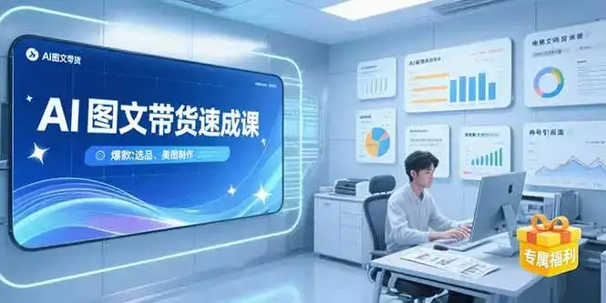 AI图文带货速成课，养号引流秘籍，爆款选品策略，美图制作全流程-优优云创