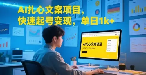 AI扎心文案项目，快速起号变现，单日1k+-副业吧