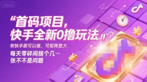首码项目，快手全新0撸玩法，有快手就可以做，可矩阵放大，每天零碎时间搞个几张不是问题【揭秘】-副业吧