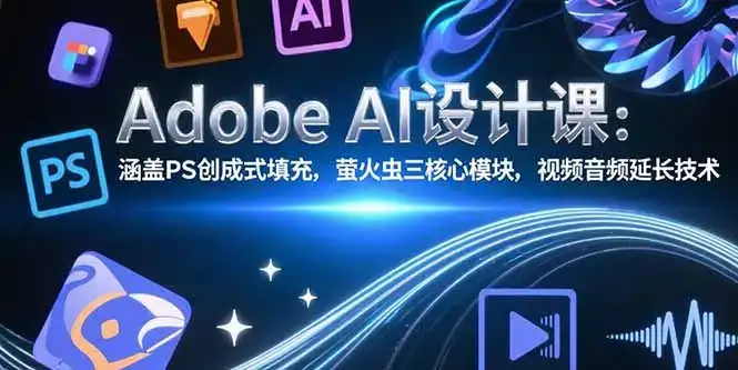 Adobe AI设计课：涵盖PS创成式填充，萤火虫三核心模块，视频音频延长技术-副业吧
