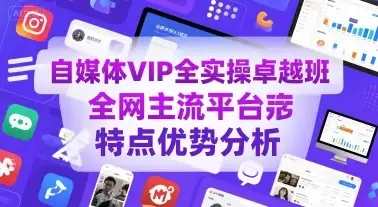 【精】自媒体VIP全实操卓越班，全网主流平台特点优势分析-优优云创