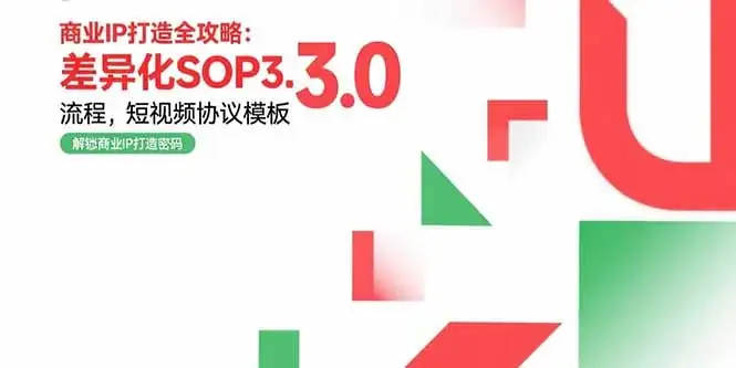 商业IP打造全攻略：差异化SOP3.0流程，短视频协议模板，婚恋项目实战案例-优优云创