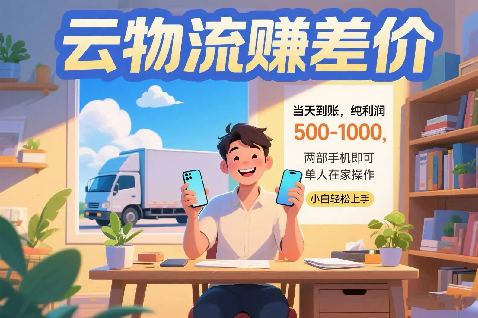 云物流赚差价 当天到账纯利润500-1000 两部手机即可 可单人在家操作 小…-副业吧