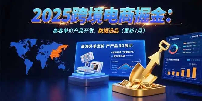 2025跨境电商掘金：蓝海市场定位，高客单价产品开发，数据选品(更新7月-优优云创