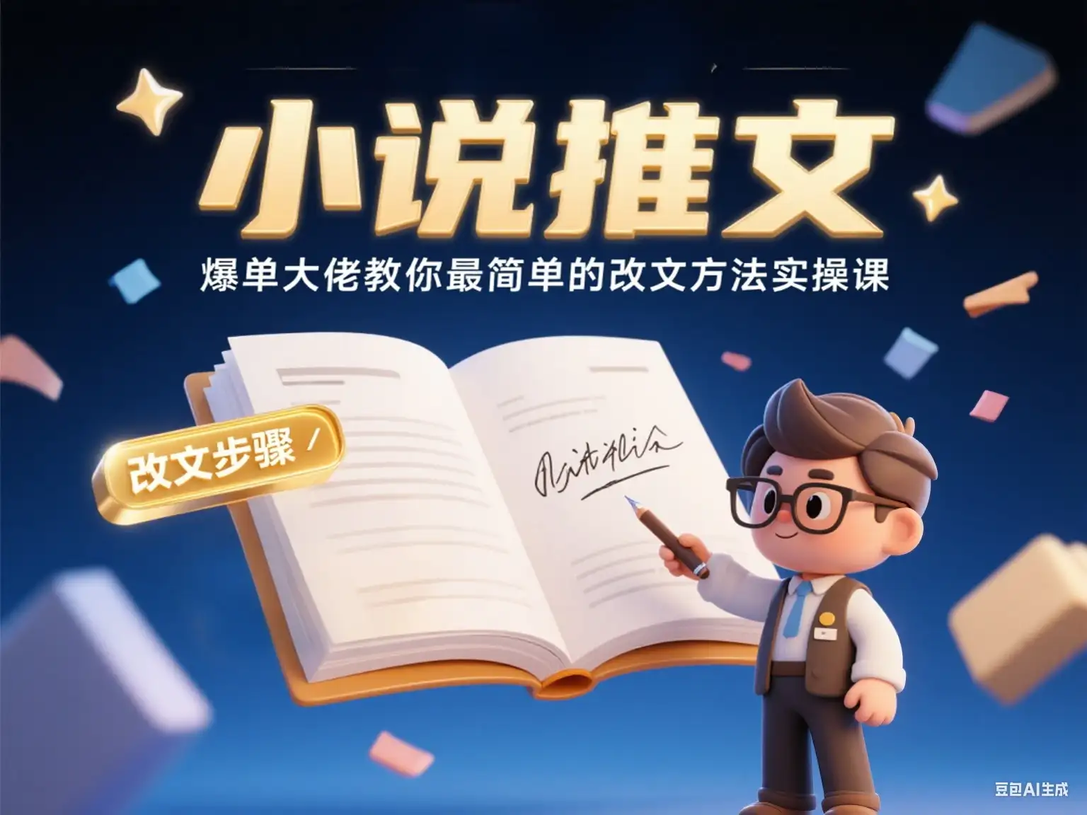 小说推文  爆单大佬教你最简单的改文方法实操课-优优云创