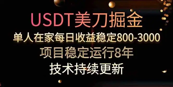 USDT美刀掘金，单人每日收益800-3000，稳定运行8年-优优云创
