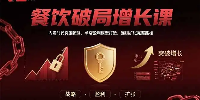 餐饮破局增长课：内卷时代突围策略，单店盈利模型打造，连锁扩张完整路径-优优云创