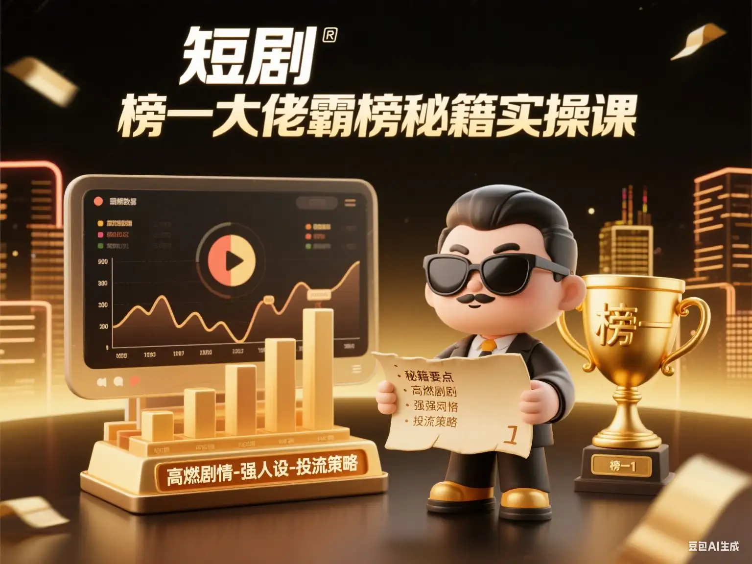 短剧 榜一大佬霸榜秘籍实操课-优优云创