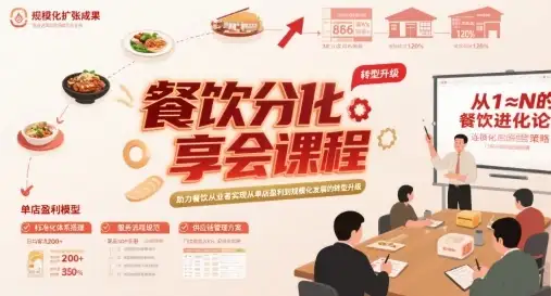【精】餐饮分享会课程，助力餐饮从业者实现从单店盈利到规模化发展的转型升级-优优云创