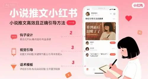 小说推文小红书高转化引导方法实操课，小说推文高效且正确引导方法-优优云创
