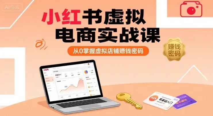 【精】小红书虚拟电商实战课，从0掌握虚拟店铺賺钱密码(更新)-优优云创