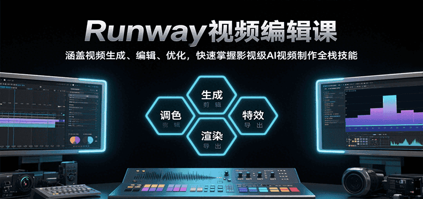 Runway视频编辑课，涵盖视频生成、编辑、优化，快速掌握影视级AI视频制作全栈技能-优优云创
