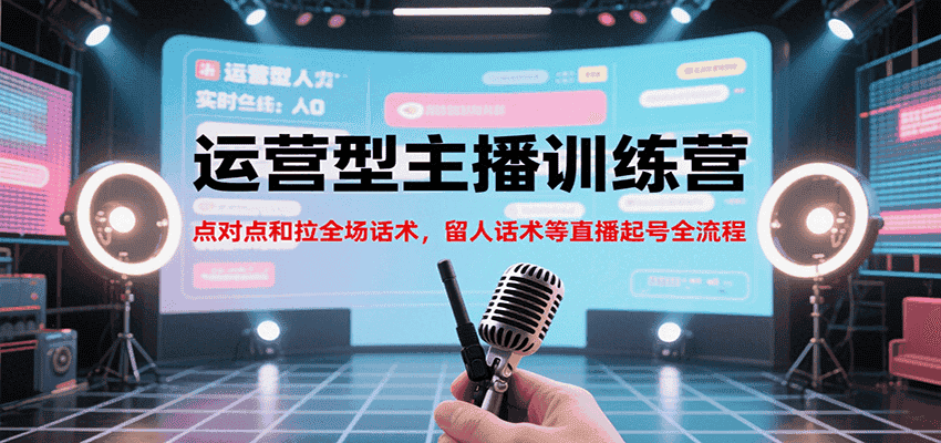 运营型主播训练营，点对点和拉全场话术，留人话术等直播起号全流程(更新7月)-优优云创