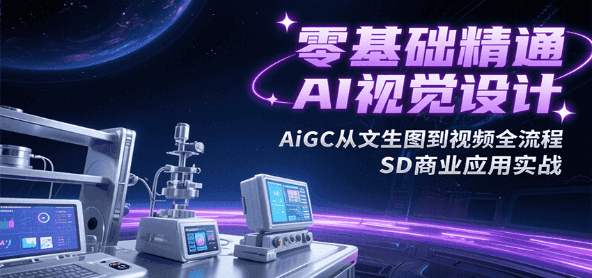 零基础精通AI视觉设计，AiGC从文生图到视频全流程，SD商业应用实战-副业吧