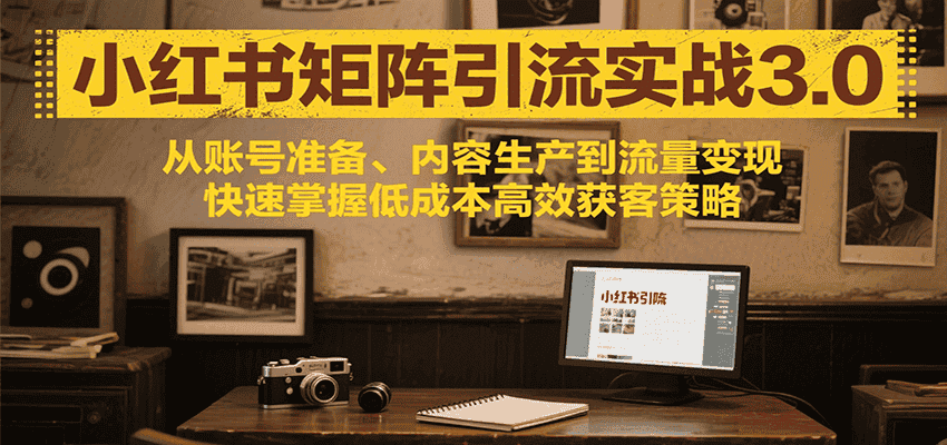 小红书矩阵引流3.0，从账号准备、内容生产到流量变现，快速掌握低成本高效获客策略-副业吧