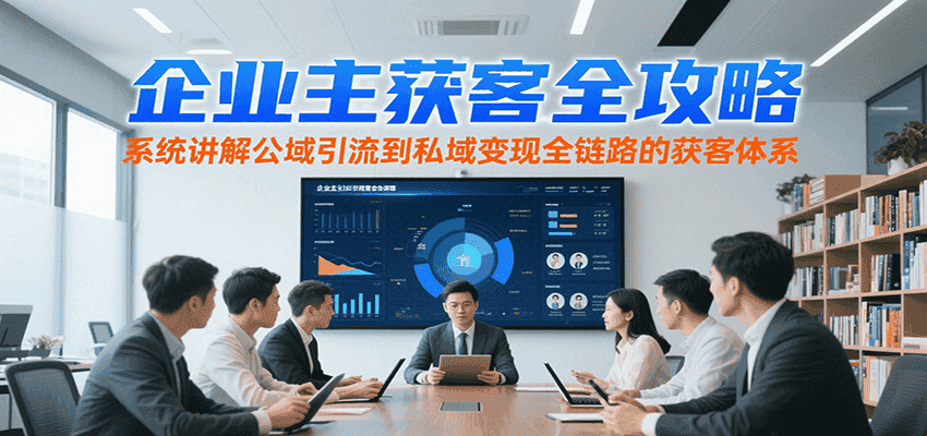 企业主获客全攻略，系统讲解公域引流到私域变现全链路的获客体系-优优云创
