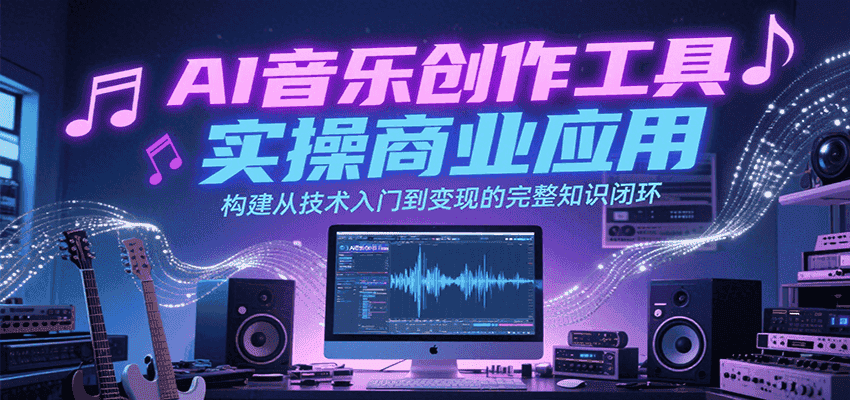 AI音乐创作工具实操商业应用，构建从技术入门到变现的完整知识闭环-优优云创