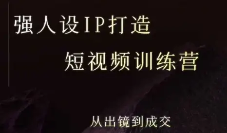 【精】强人设ip打造课，8月​最新5天短视频ip训练营，从出镜到成交-优优云创