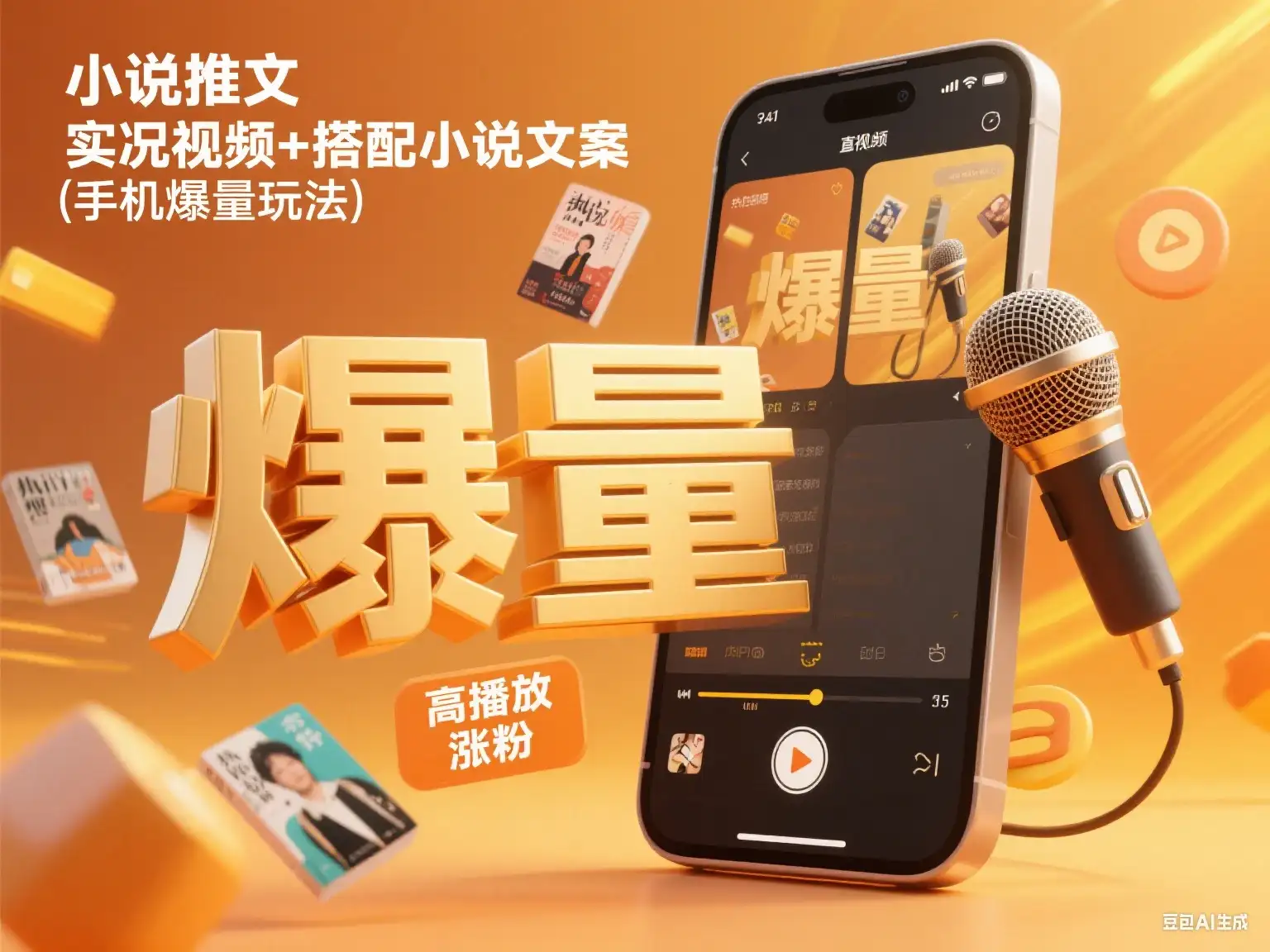 小说推文 实况视频+搭配小说文案（手机爆量玩法）-优优云创网