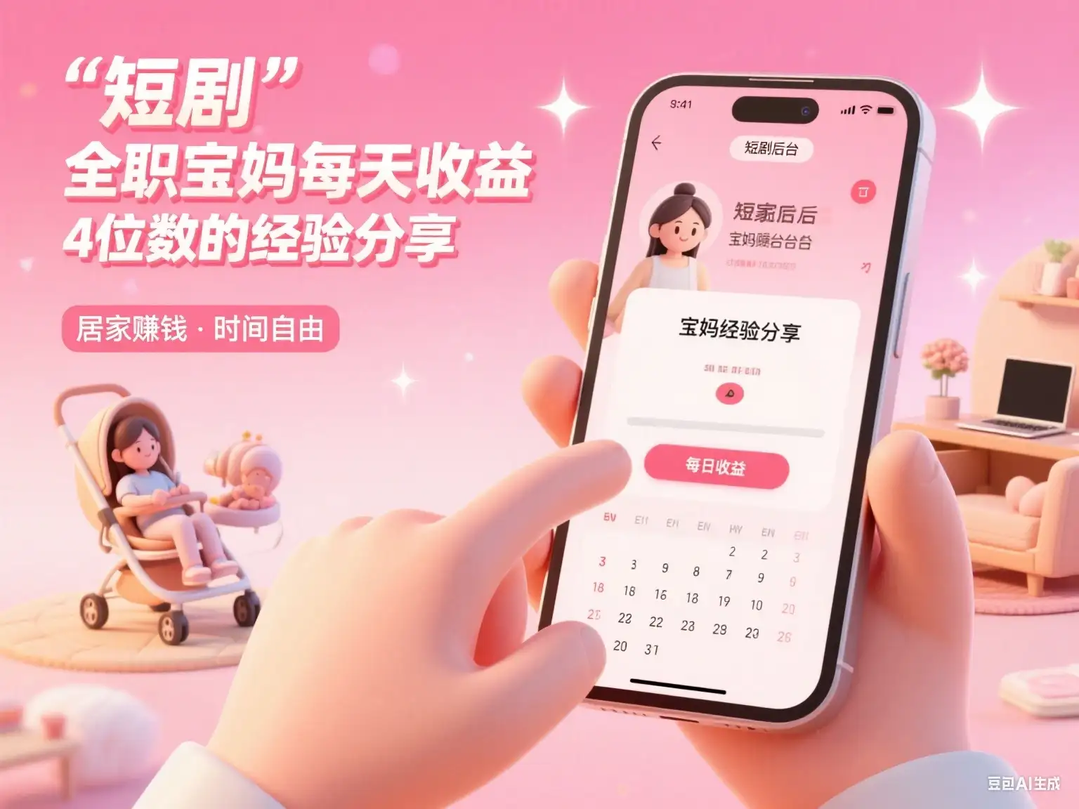 短剧 全职宝妈每天收益4位数的经验分享-副业吧