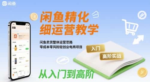 闲鱼精细化运营入门+高阶实战教学，闲鱼卖货整体运营思路，零成本零风险轻创业电商项目-优优云创网