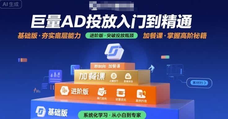 巨量AD投放入门到精通，基础版+进阶版+加餐课-优优云创
