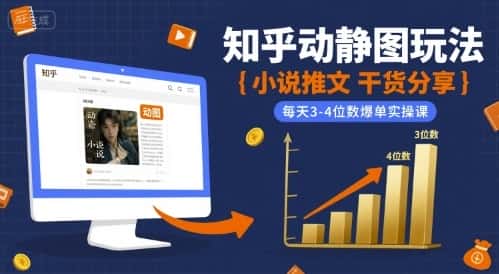 小说推文干货分享之知乎动静图玩法，每天3-4位数爆单实操课-优优云创