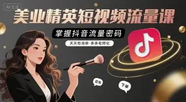 【精】美业精英短视频流量课，掌握抖音流量密码，天天有询单，条条有转化-优优云创