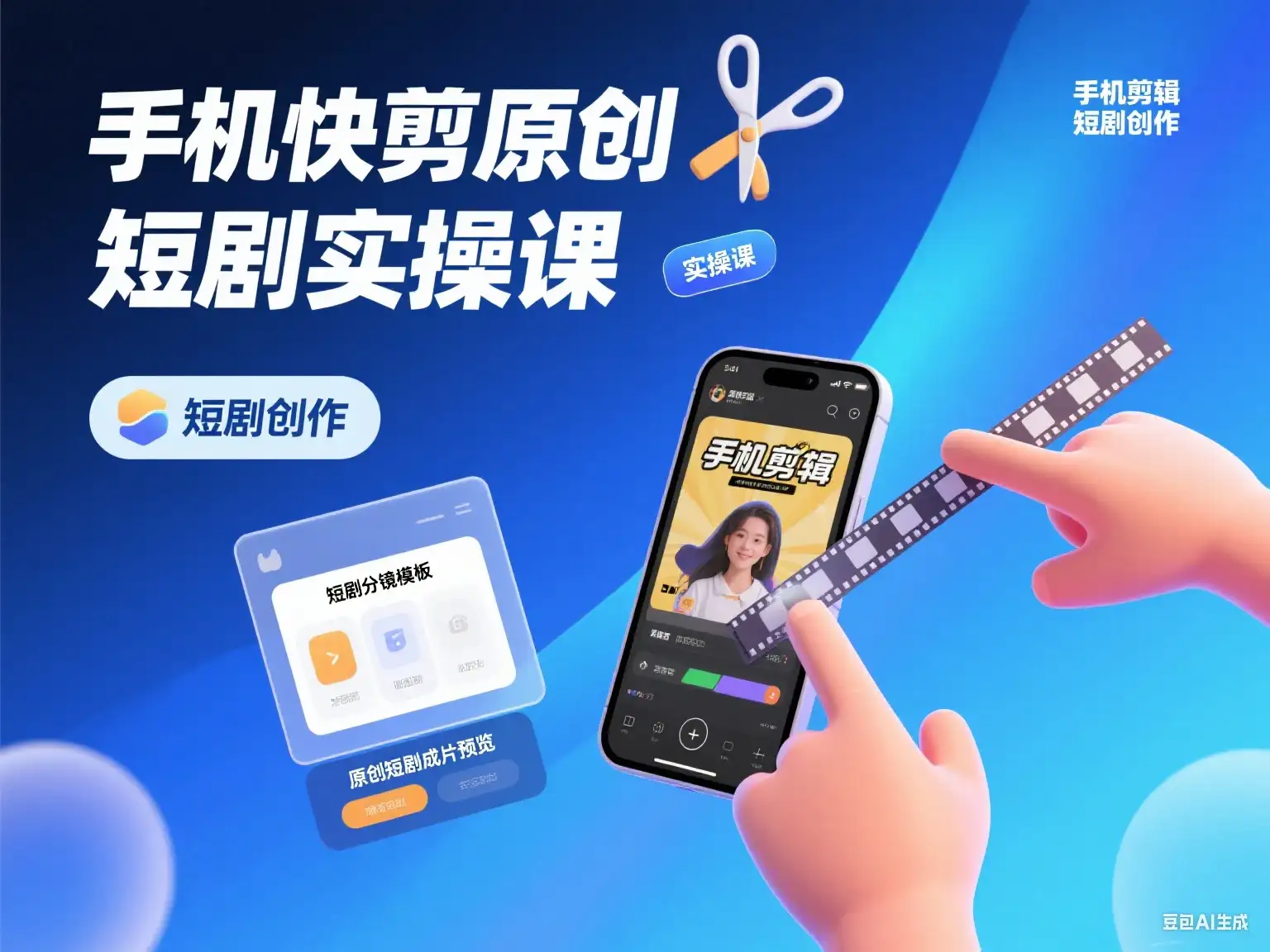 手机快剪原创短剧实操课-优优云创
