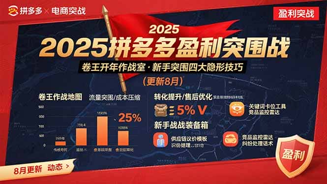 2025拼多多盈利突围战:卷王开年作战室,新手突围四大隐形技巧(更新8月-优优云创网