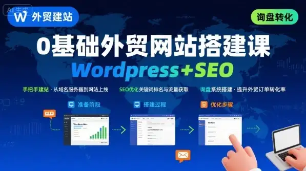 【精】WordPress外贸建站+SEO优化课程，手把手教你从0到1搭建可获得询盘的外贸网站-优优云创