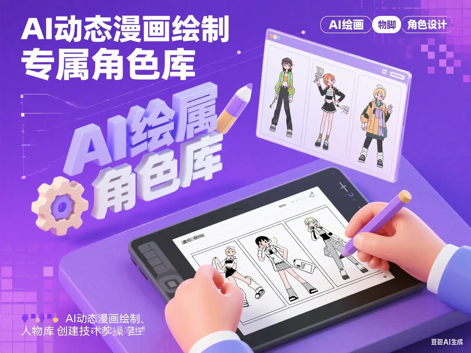 AI动态漫画绘制专属人物脚色库实操课-优优云创