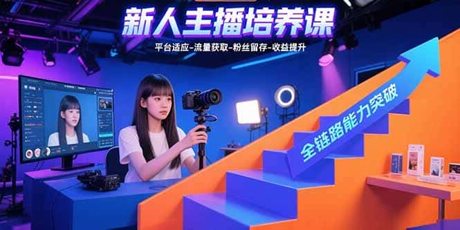 新人主播培养课：平台适应-流量获取-粉丝留存-收益提升 全链路能力突破-优优云创