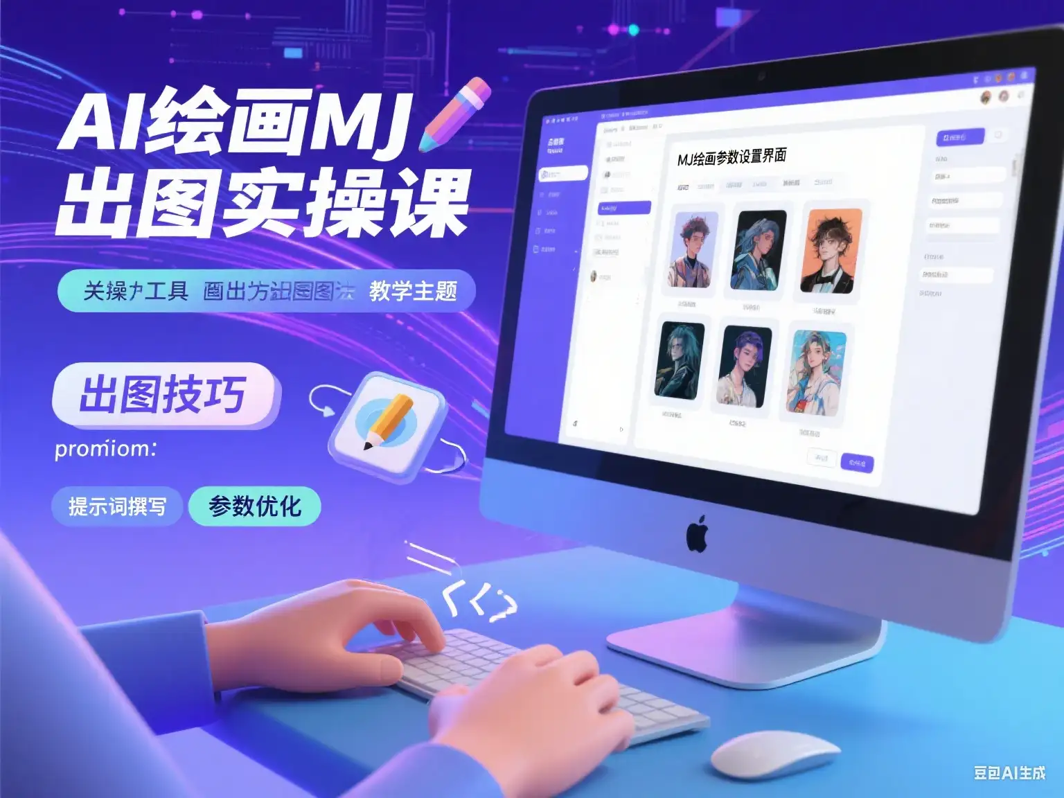 【精】AI绘画MJ出图实操课-优优云创
