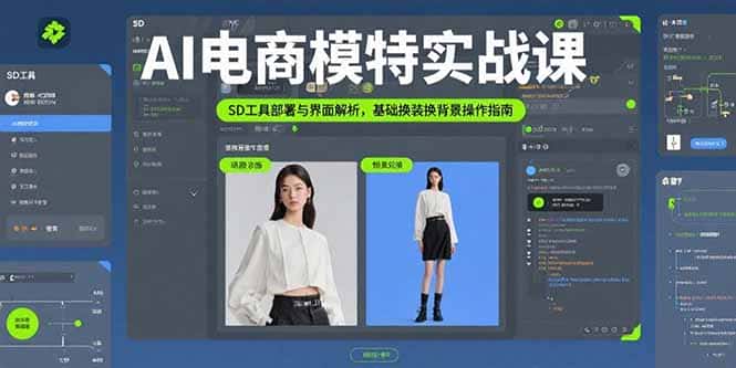 AI电商模特实战课，SD工具部署与界面解析，基础换装换背景操作指南-优优云创